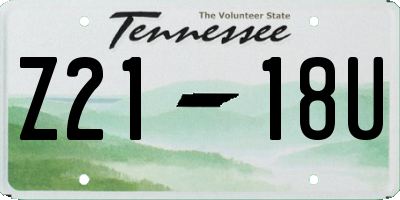 TN license plate Z2118U