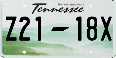 TN license plate Z2118X