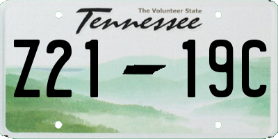 TN license plate Z2119C