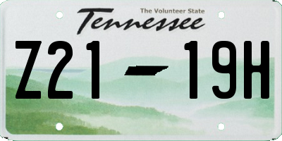TN license plate Z2119H