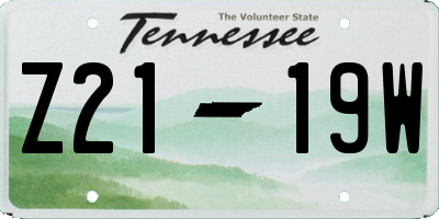 TN license plate Z2119W