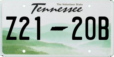 TN license plate Z2120B