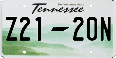 TN license plate Z2120N