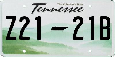 TN license plate Z2121B