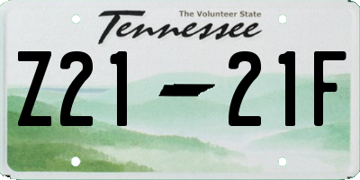 TN license plate Z2121F