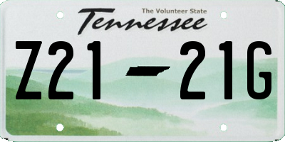 TN license plate Z2121G