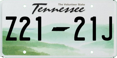 TN license plate Z2121J
