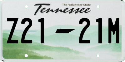 TN license plate Z2121M