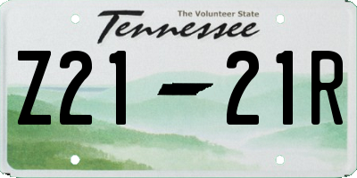 TN license plate Z2121R