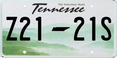 TN license plate Z2121S