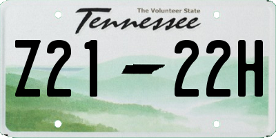 TN license plate Z2122H