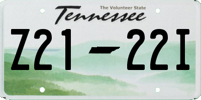 TN license plate Z2122I