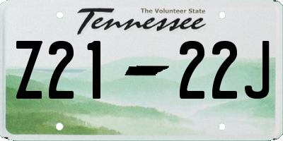 TN license plate Z2122J