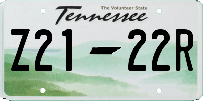 TN license plate Z2122R