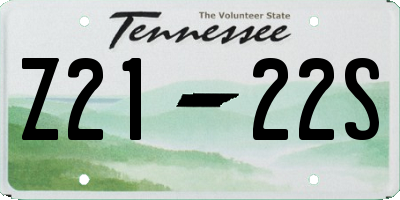 TN license plate Z2122S