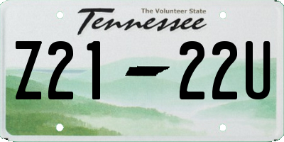 TN license plate Z2122U