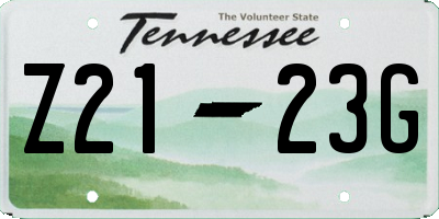 TN license plate Z2123G