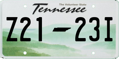 TN license plate Z2123I