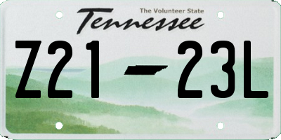 TN license plate Z2123L