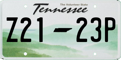 TN license plate Z2123P