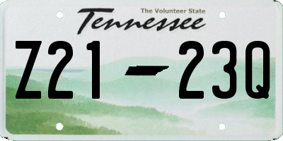 TN license plate Z2123Q