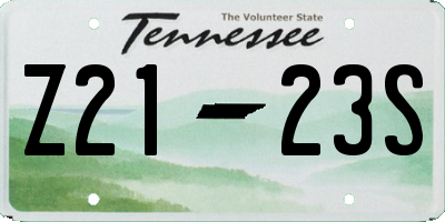 TN license plate Z2123S