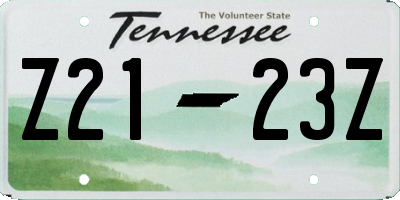 TN license plate Z2123Z