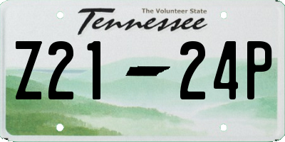 TN license plate Z2124P