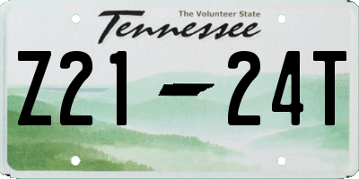 TN license plate Z2124T