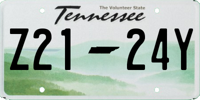 TN license plate Z2124Y