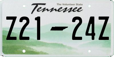 TN license plate Z2124Z