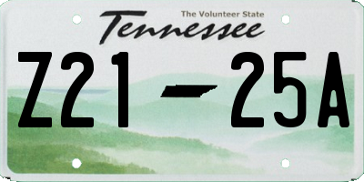 TN license plate Z2125A