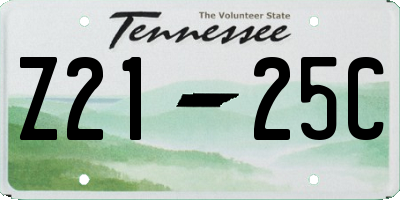 TN license plate Z2125C