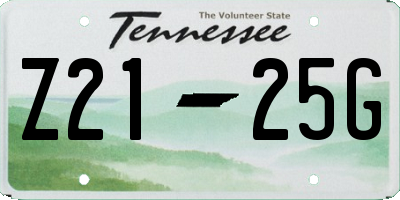 TN license plate Z2125G