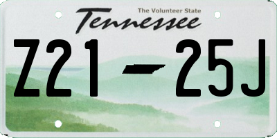 TN license plate Z2125J