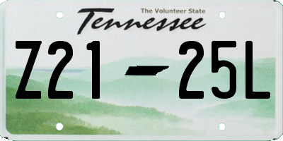 TN license plate Z2125L