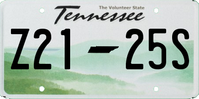 TN license plate Z2125S