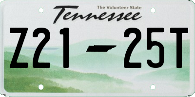 TN license plate Z2125T