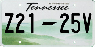 TN license plate Z2125V
