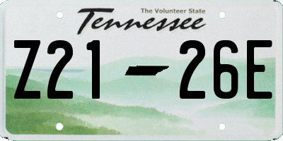 TN license plate Z2126E