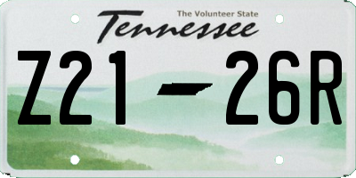 TN license plate Z2126R