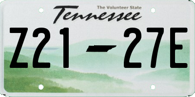 TN license plate Z2127E