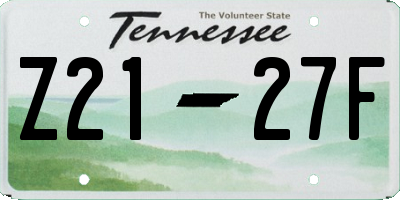 TN license plate Z2127F