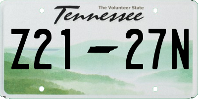 TN license plate Z2127N