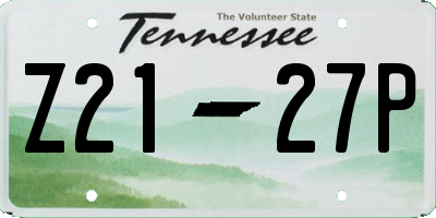 TN license plate Z2127P