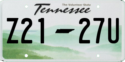 TN license plate Z2127U