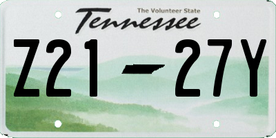TN license plate Z2127Y