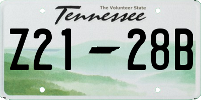 TN license plate Z2128B