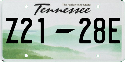 TN license plate Z2128E
