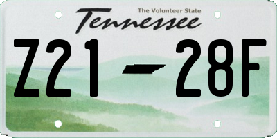 TN license plate Z2128F